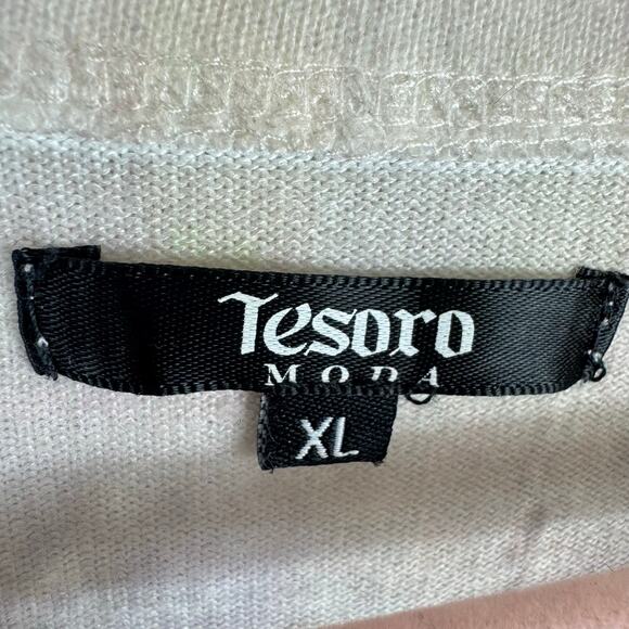 Tesoro Moda Graphic Print Sequined Long Sleeve Pullover Sweater Size XL - Picture 4 of 5